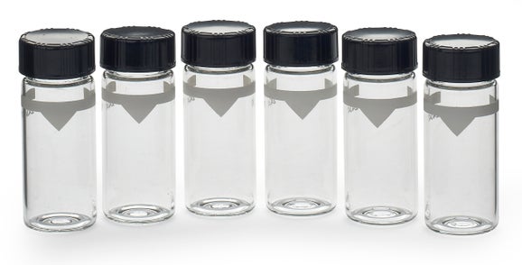 Sample cells with caps for 2100 portable turbidimeters, 10 mL, 6 pcs