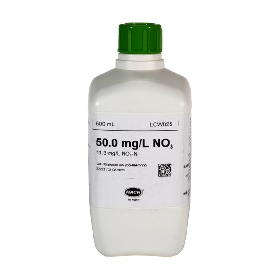 Nitrate standard, 50 mg/L NO₃ (11.3 mg/L NO₃-N), 500 mL