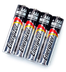 Batteries, AAA, Alkaline, 1.5 V, PK/4
