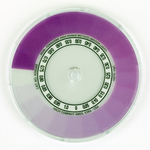 Iron Ferrozine Color Disc, High Range, Indoor Light.