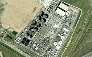 Photo of a municipal plant from above